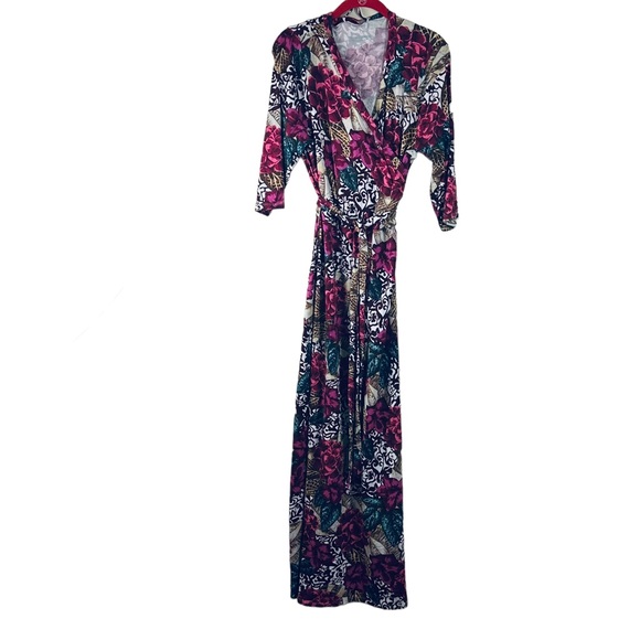 Soft Surroundings Salvadora Faux Wrap Dress L Maxi  Floral Multicolor 3/… - Picture 13 of 16